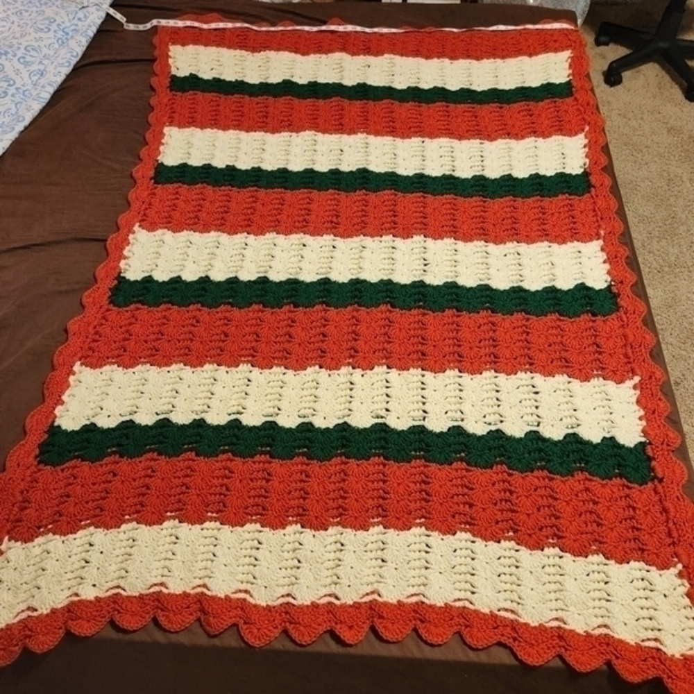 70"x48.5" Handmade Crochet Afghan Throw‎ Blanket Grandma Granny Chunky Knit